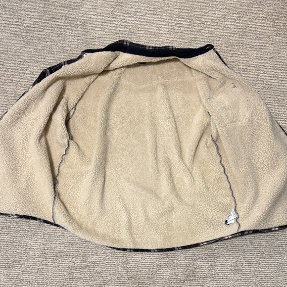 Cody James Navy Plaid Button-Down Sherpa Lined Shirt Jacket XL - Picture 4 of 5